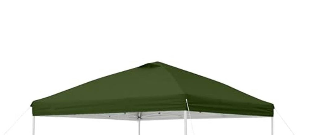 Army green canopy replacement cover with peak, sloped panels, and edge grommets
