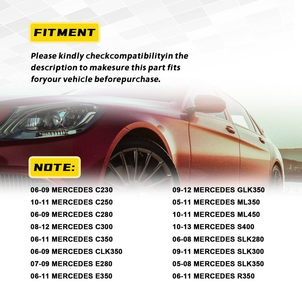 Intake manifold assembly with yellow fitment notice for Mercedes vehicles