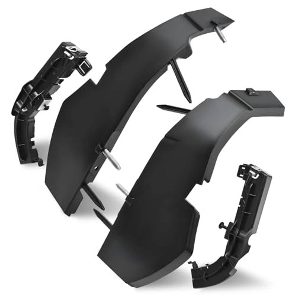 Black bumper bracket cover retainer kit, molded plastic covers and mounting clips
