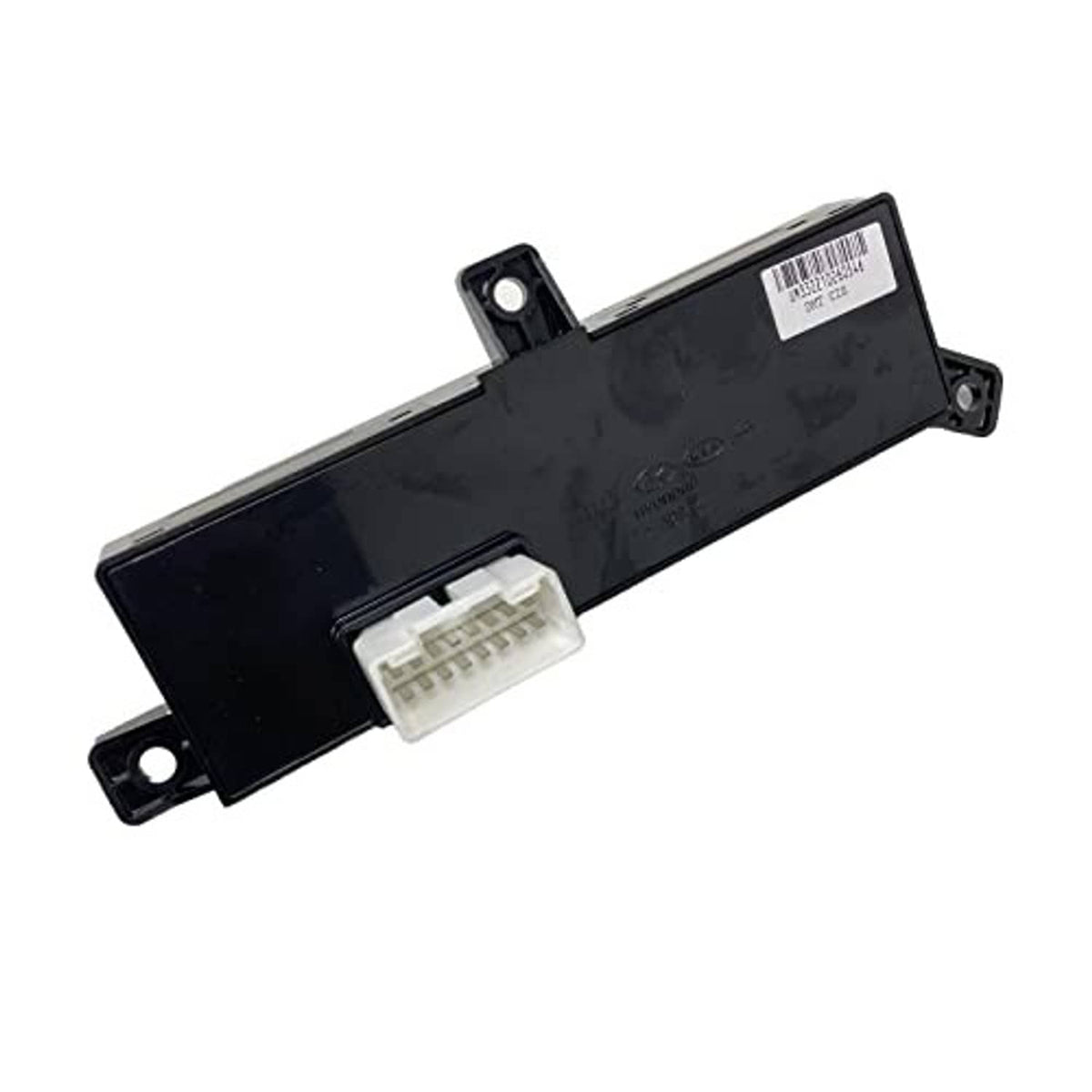 Black power seat switch module with white multi-pin connector and mounting points