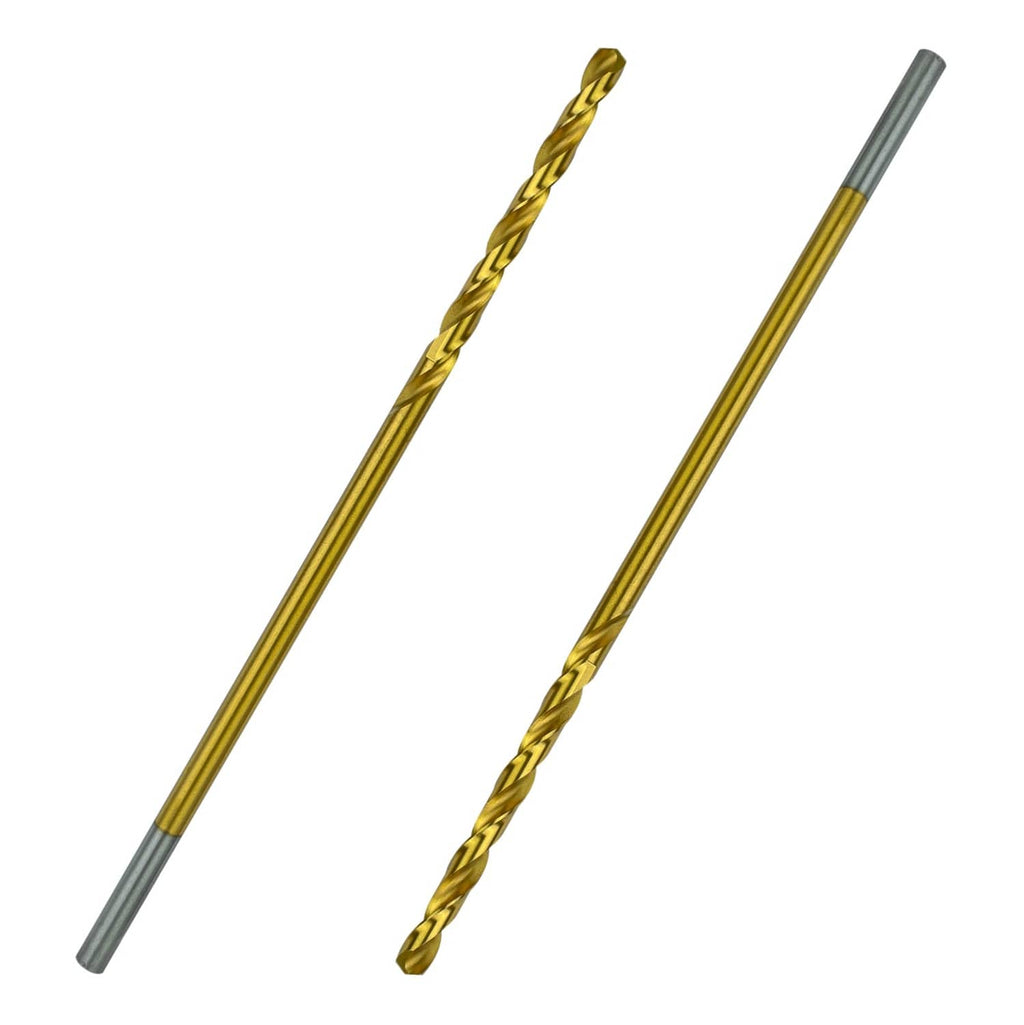 Greycore Tools 3/16 in x 6 in cobalt extension drill bit, round shank, titanium coated