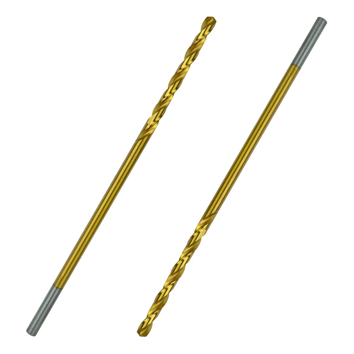 Greycore Tools 3/16 in x 6 in cobalt extension drill bit, round shank, titanium coated