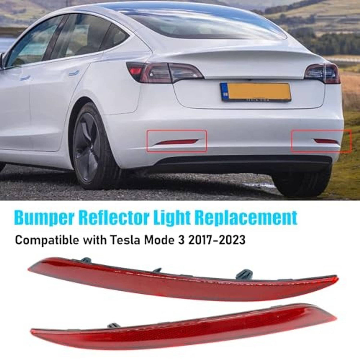 Left rear bumper reflector light replacement, red lens