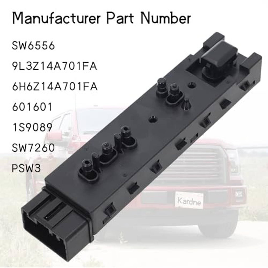 Electric seat control module with multi-pin connector, dark gray plastic housing