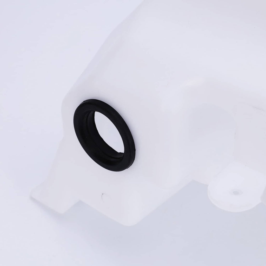 Windshield washer expansion tank with black rubber seal ring