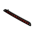 Black LED third brake light bar with red illuminated segments and side mounting holes