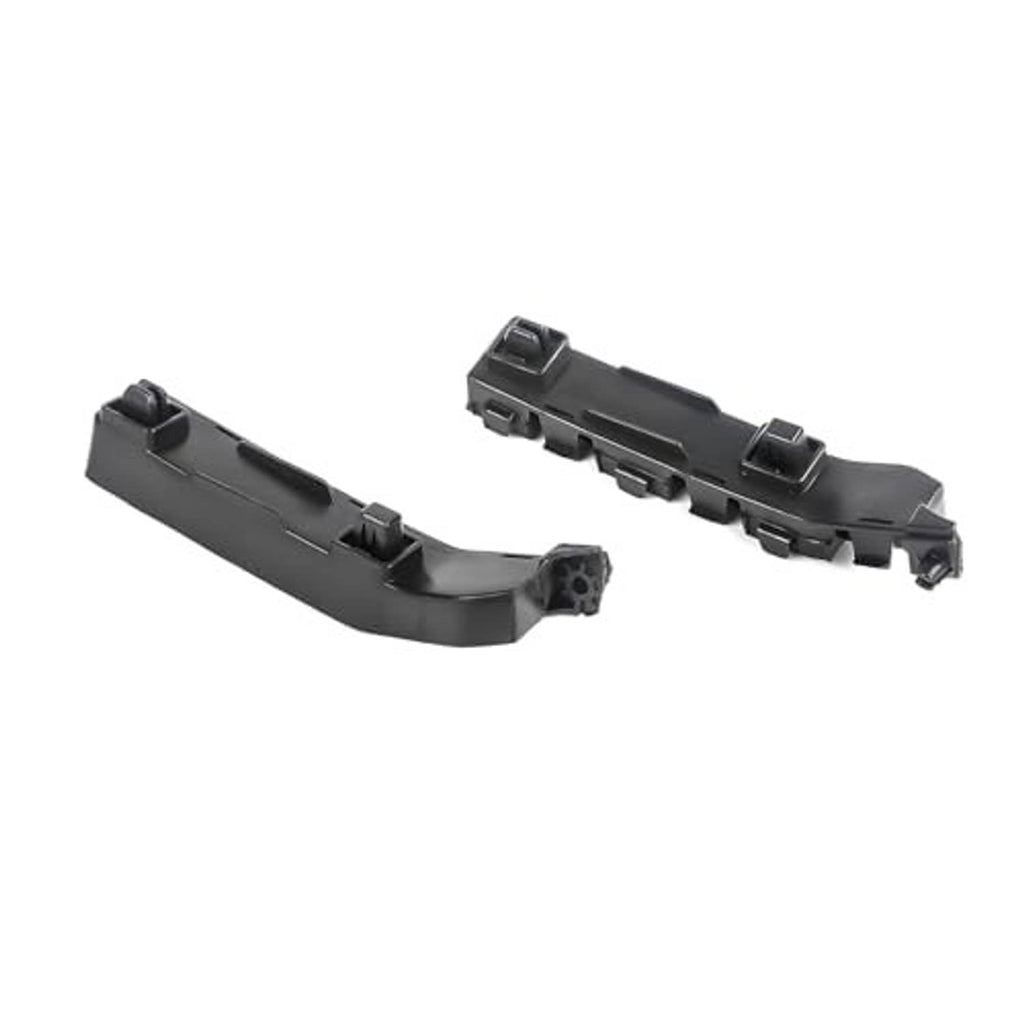 Front bumper bracket retainer set, black plastic, two curved mounting pieces