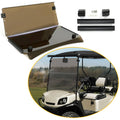 Tinted folding golf cart windshield windscreen with bronze frame and black mounts