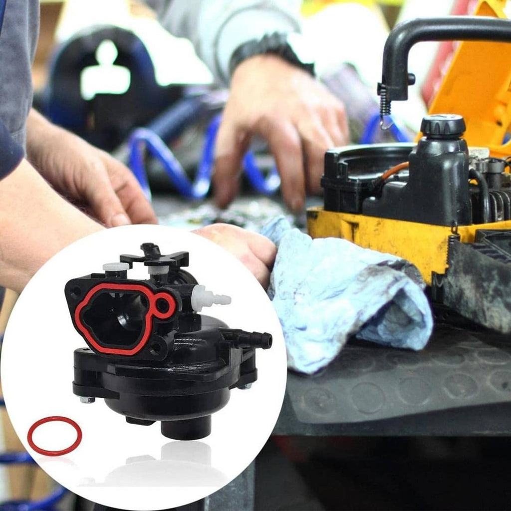 Black carburetor with diaphragm cover and O-ring gasket detail