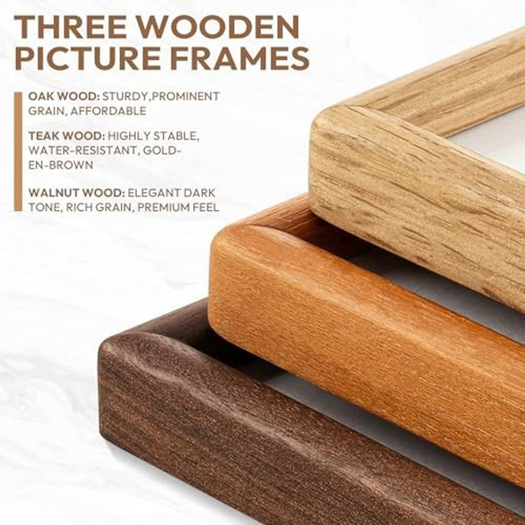 Natural oak 5x7 picture frame with sturdy joinery and smooth rounded edges