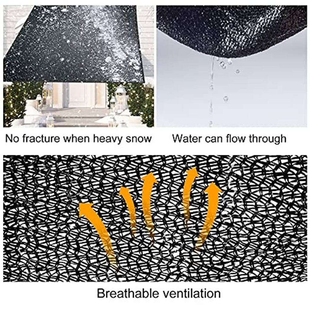 Black shade cloth mesh net with water-beading surface and breathable lattice openings