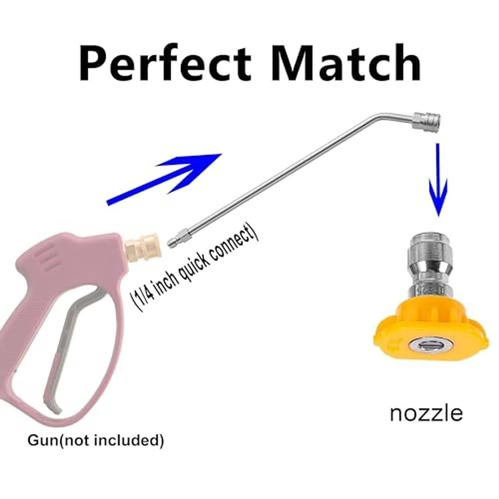 45-degree curved wand with quick-connect nozzle adapter and coupler