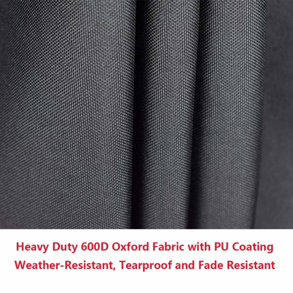 Black heavy-duty grill cover fabric with tight weave texture for weather protection