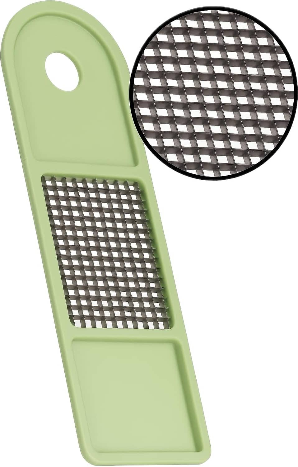 Green chopper blade inserts with crosshatch grids and round mounting holes