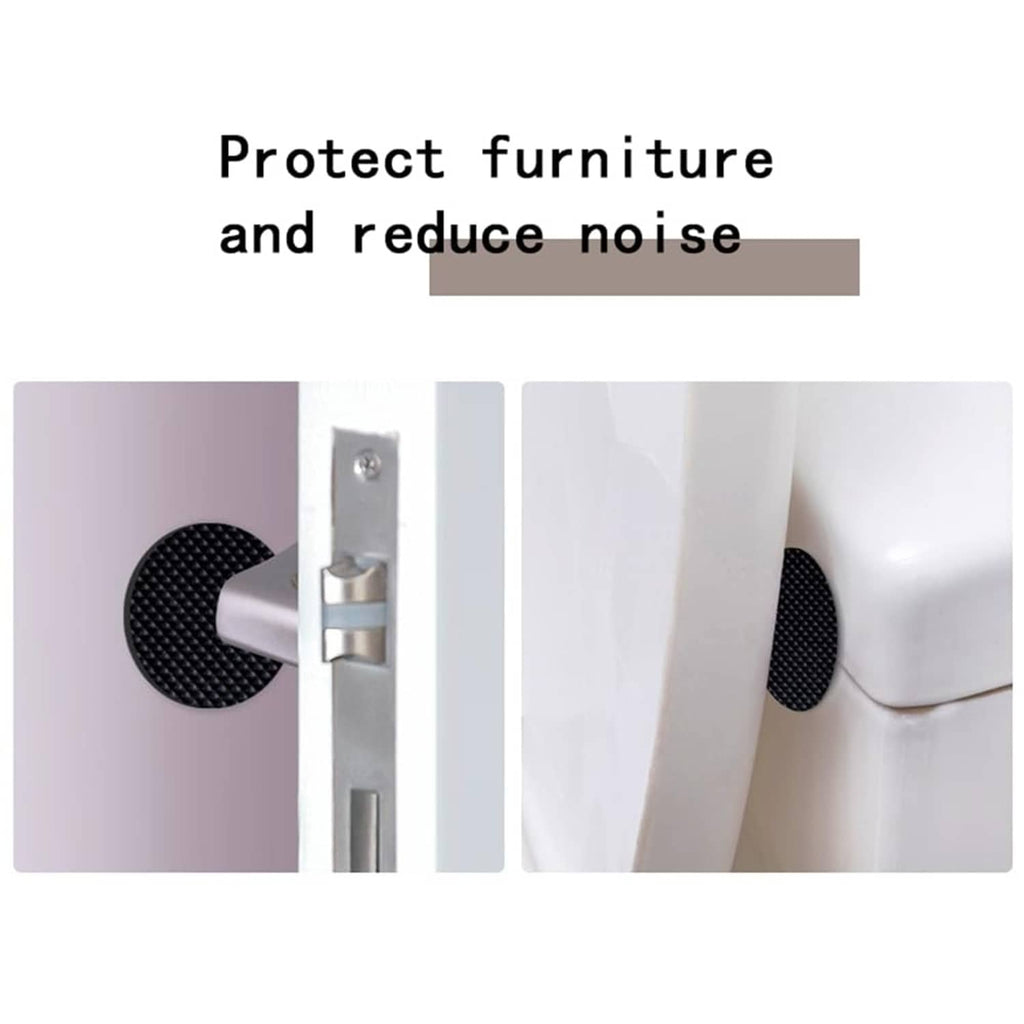 Round black felt furniture pad on chair leg edge for floor protection