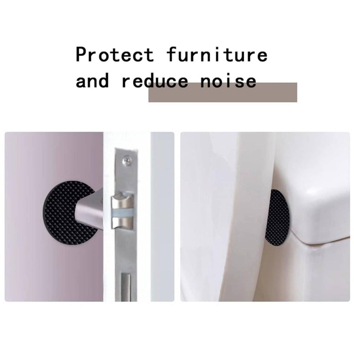 Round black felt furniture pad on chair leg edge for floor protection