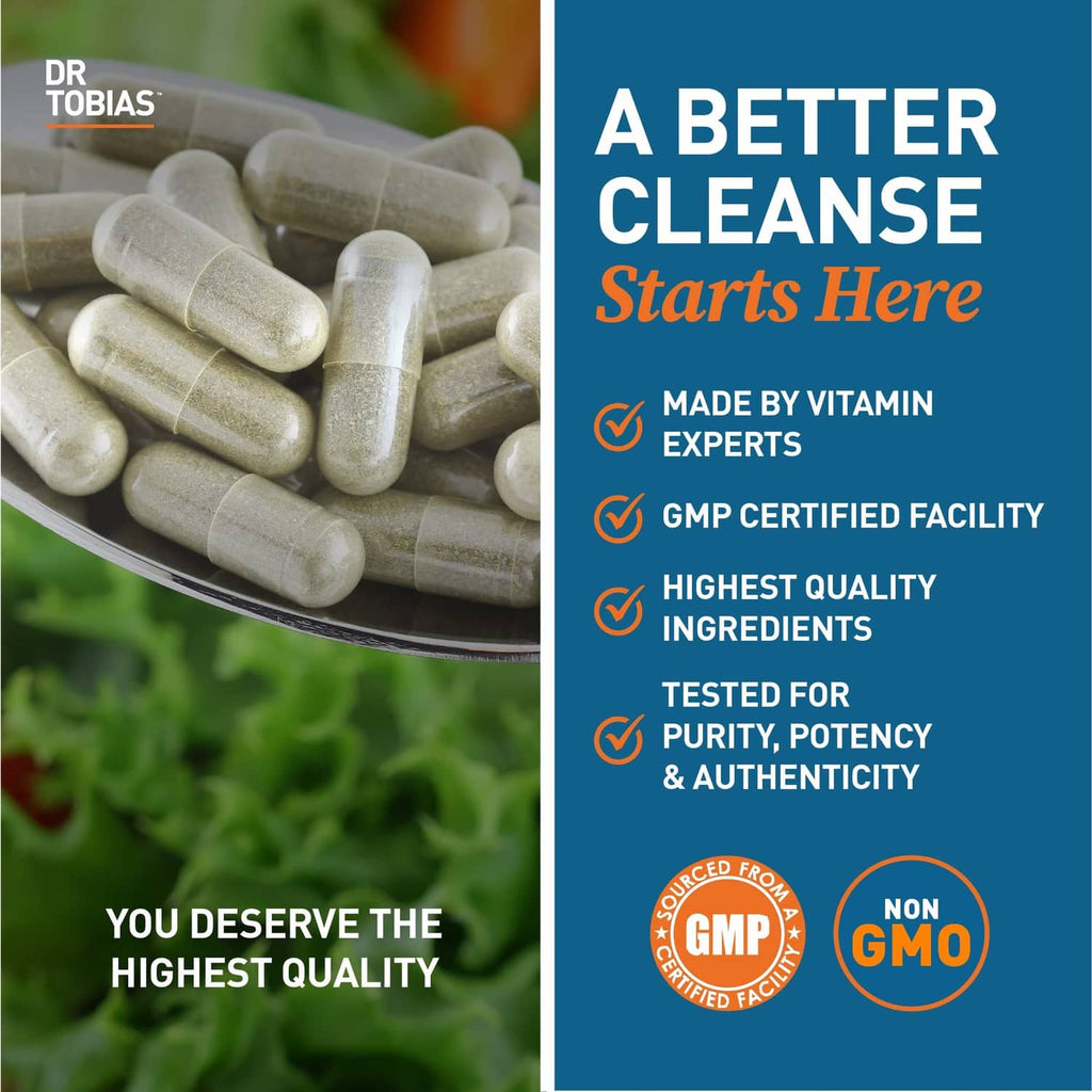 Colon Cleanse capsule tablets close-up with bottle branding on the side