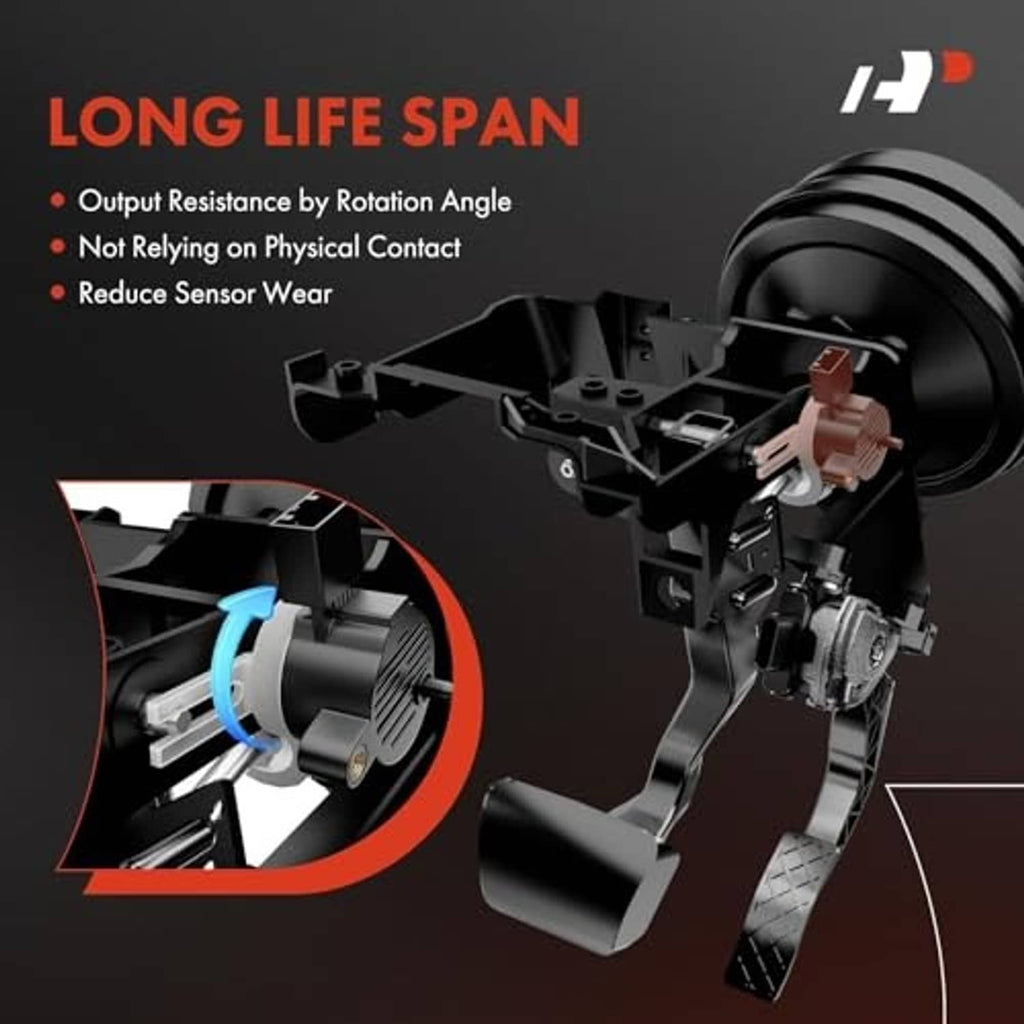 Brake pedal position sensor in cutaway view with internal black contact parts