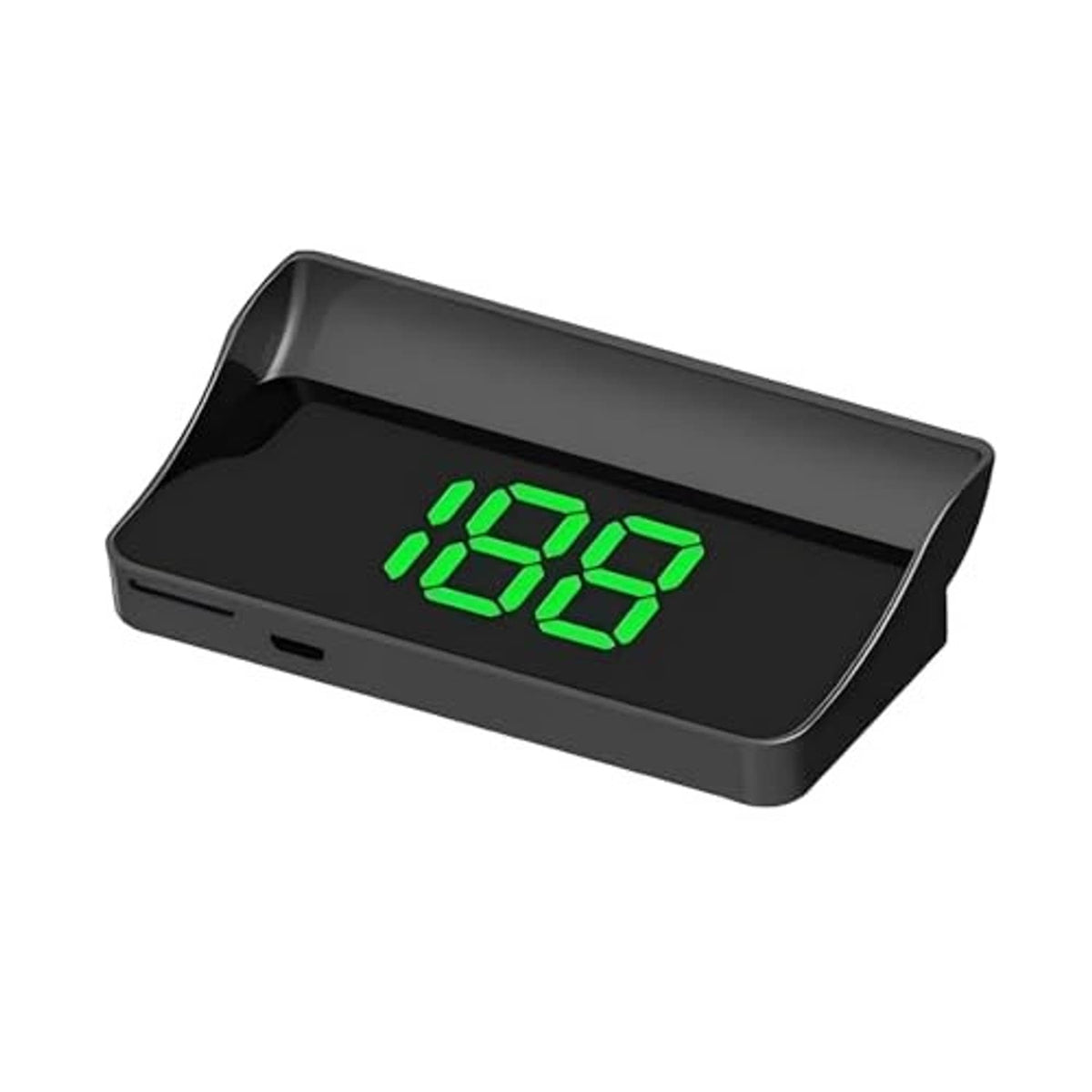 Car HUD speedometer projector, black base showing green digits in a dark window