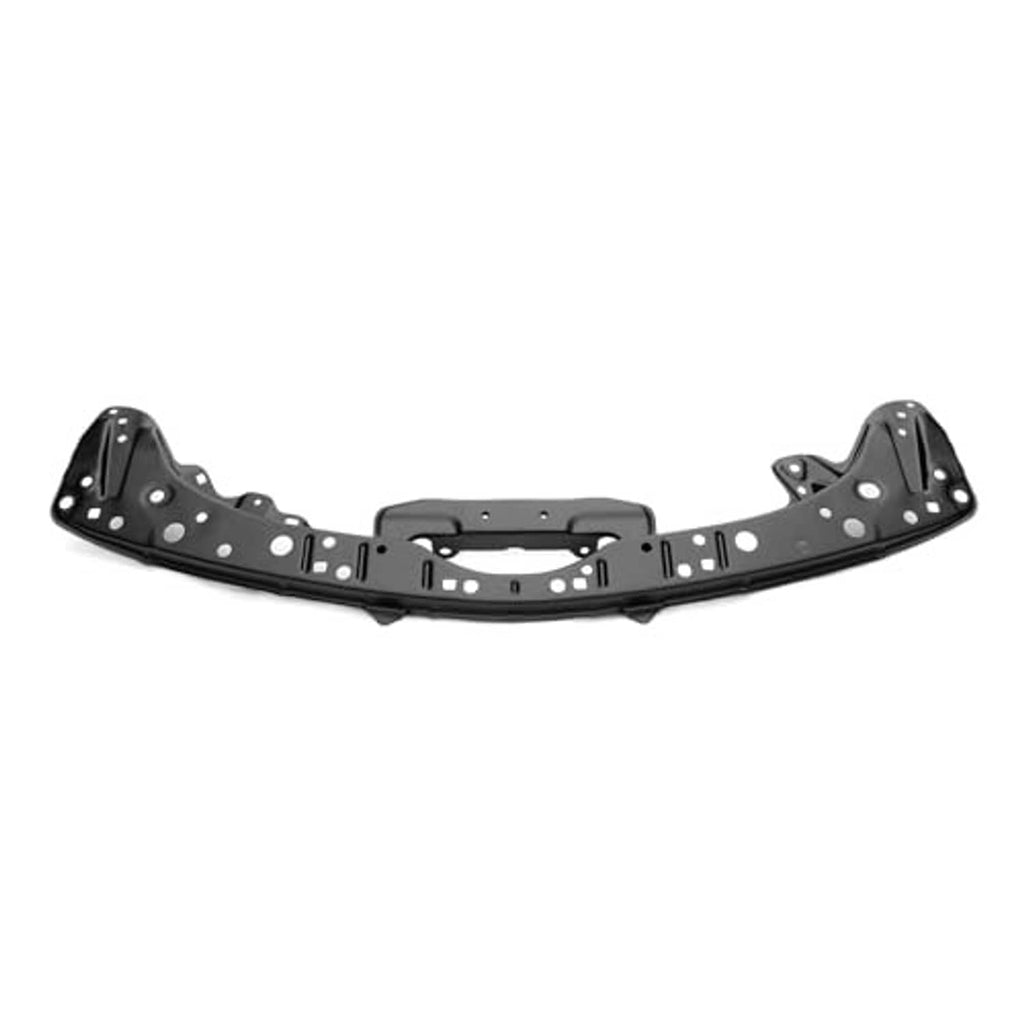 Black front upper radiator support beam with center bracket and mounting hole pattern