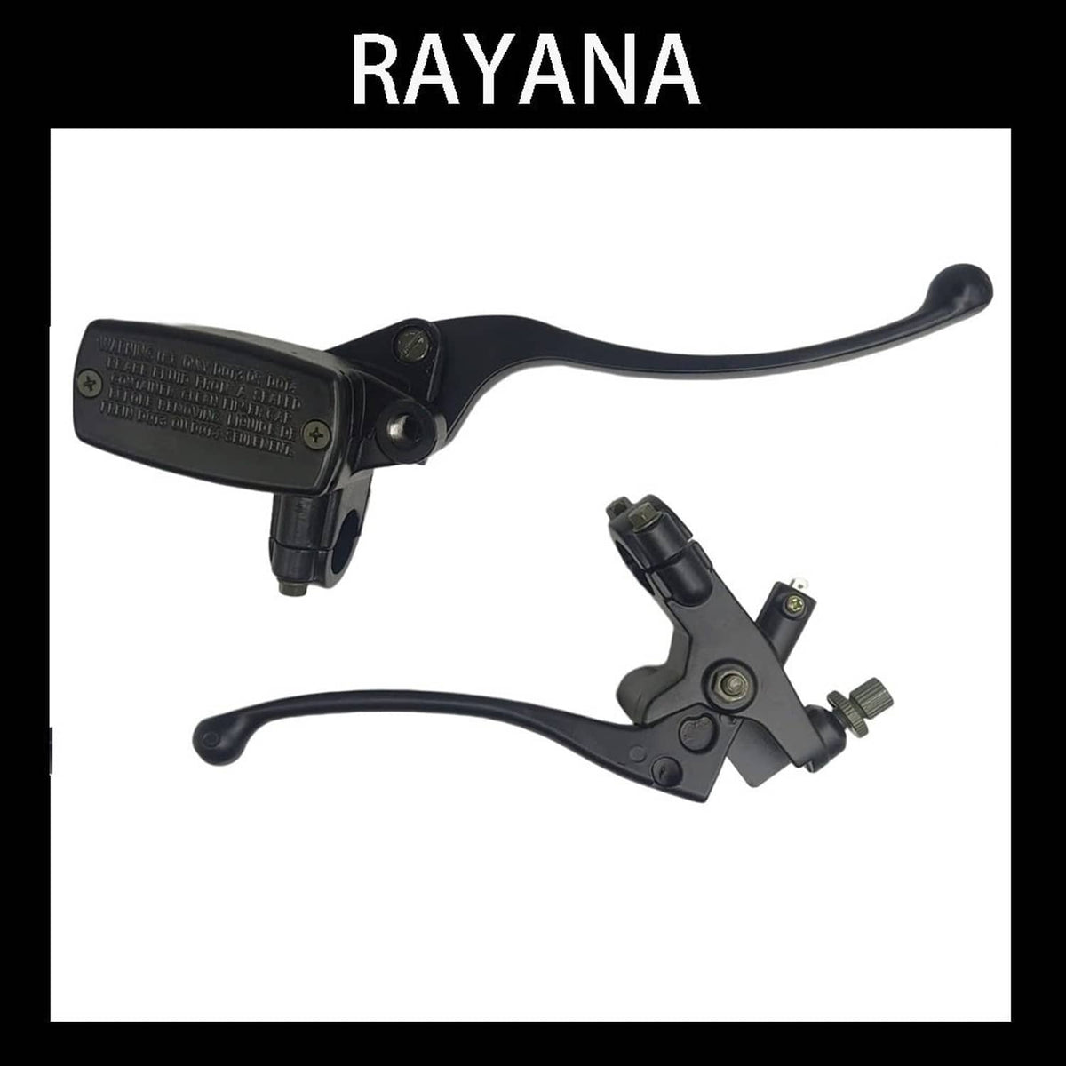 Front brake master cylinder and clutch perch set with black levers and mounting hardware
