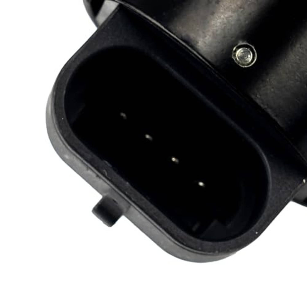 Close-up of black idle air control valve electrical connector plug