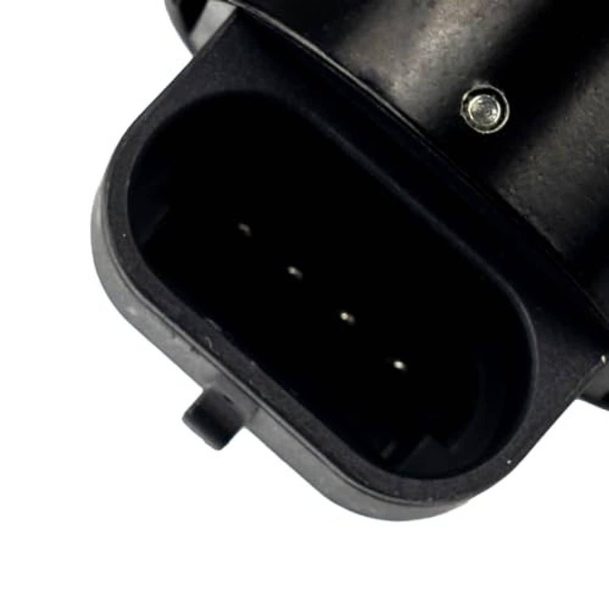 Close-up of black idle air control valve electrical connector plug