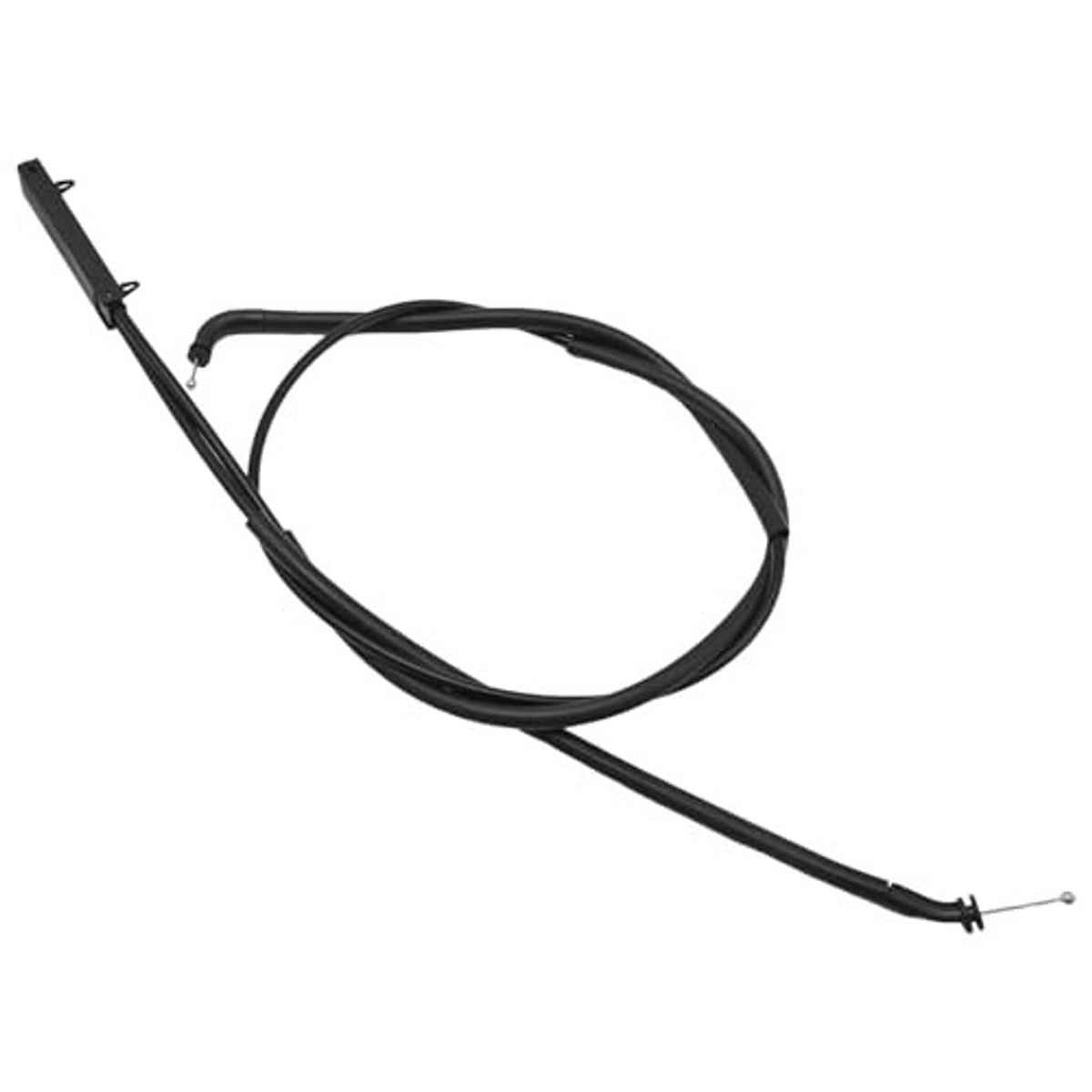 Black hood release cable with mounting tab and metal ball-style end