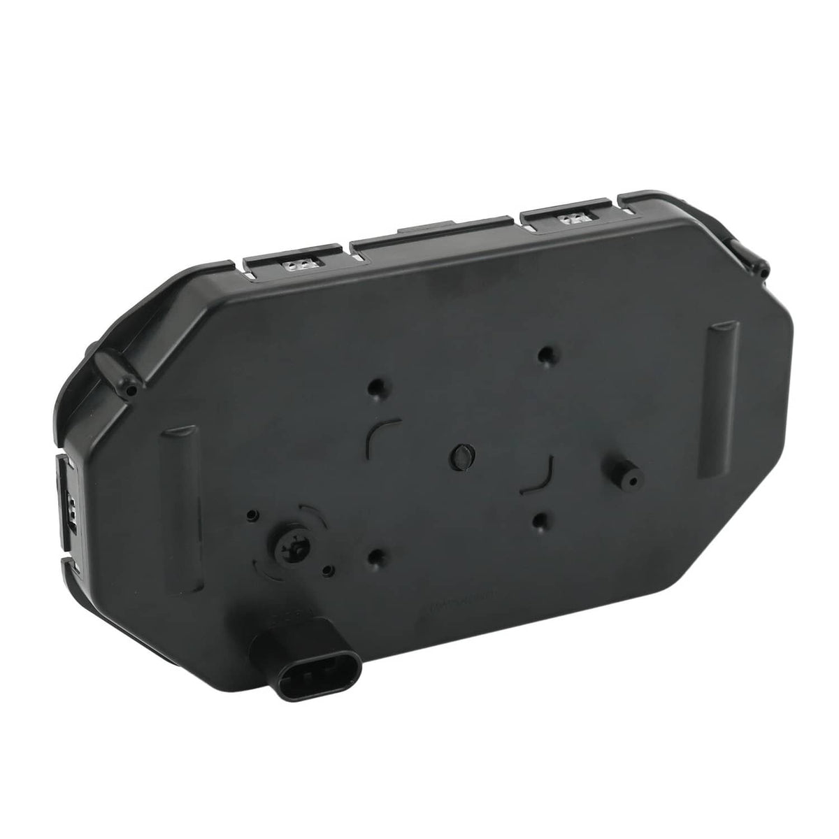 LCD speedometer gauge cluster back housing, black plastic with mounting holes