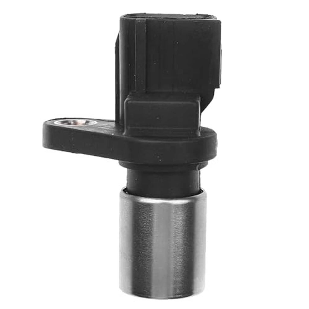 Crankshaft position sensor with black bracket, metal cylinder body, and top connector