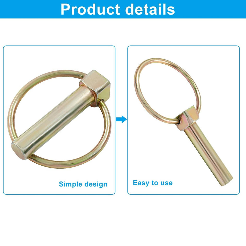 Lynch pin with ring detail showing locking sleeve and loop ring