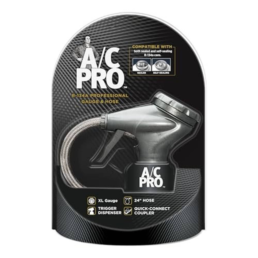 A/C Pro R-134a gauge and hose kit with 24 in hose and quick-connect coupler