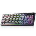 Cream wireless gaming keyboard with RGB backlit keys and dark frame, flat profile.