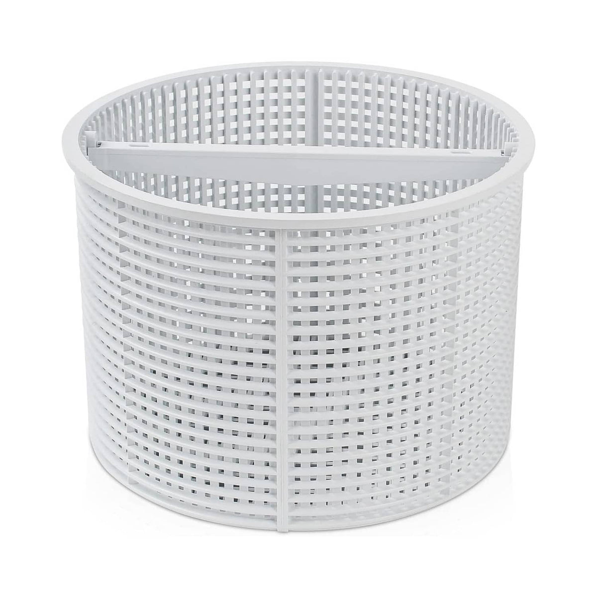 White round pool skimmer basket replacement with perforated mesh sides