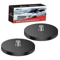 Magnetic base mounting brackets set with two round black pads and central threaded studs