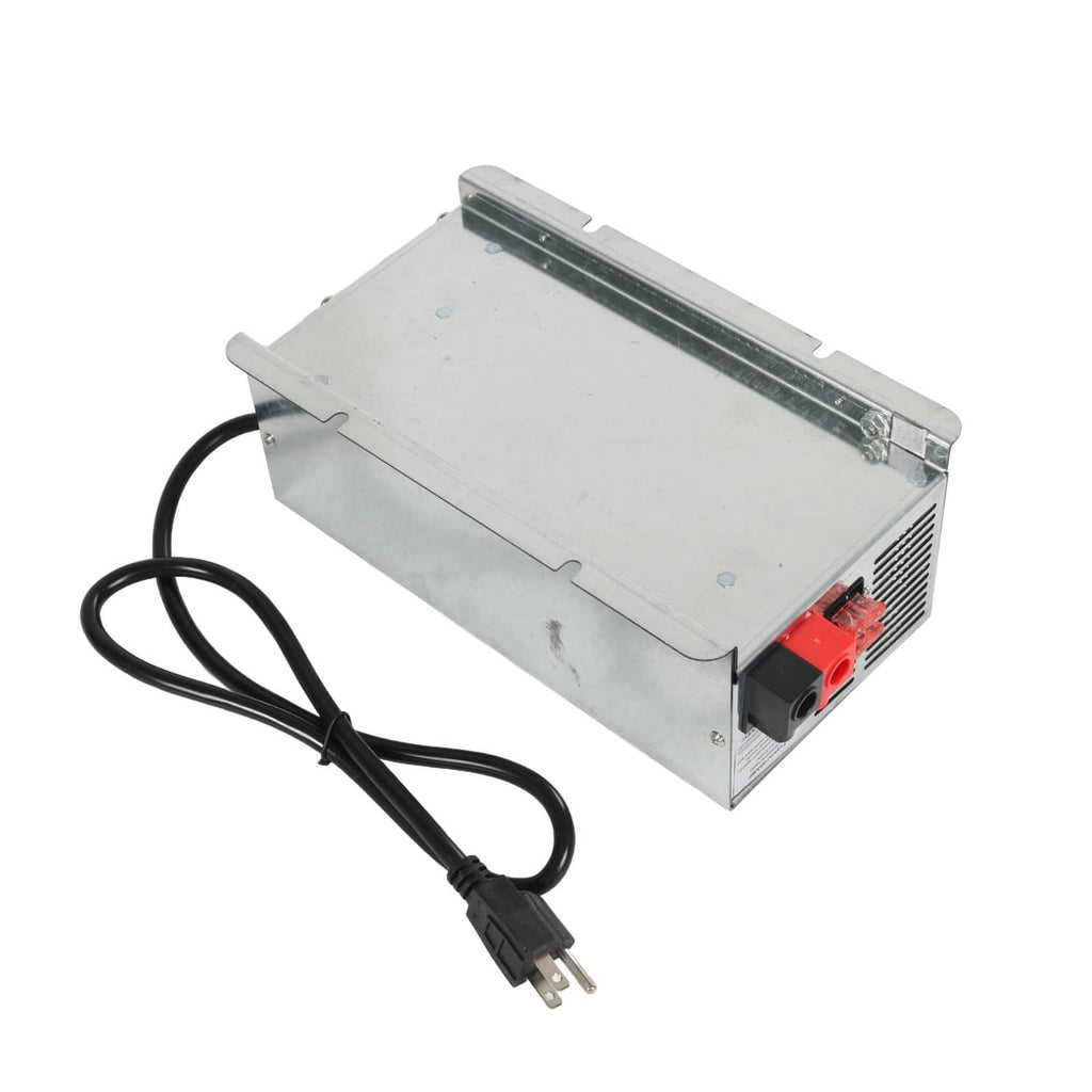 65A power converter charger with black power cord and AC plug, metal housing