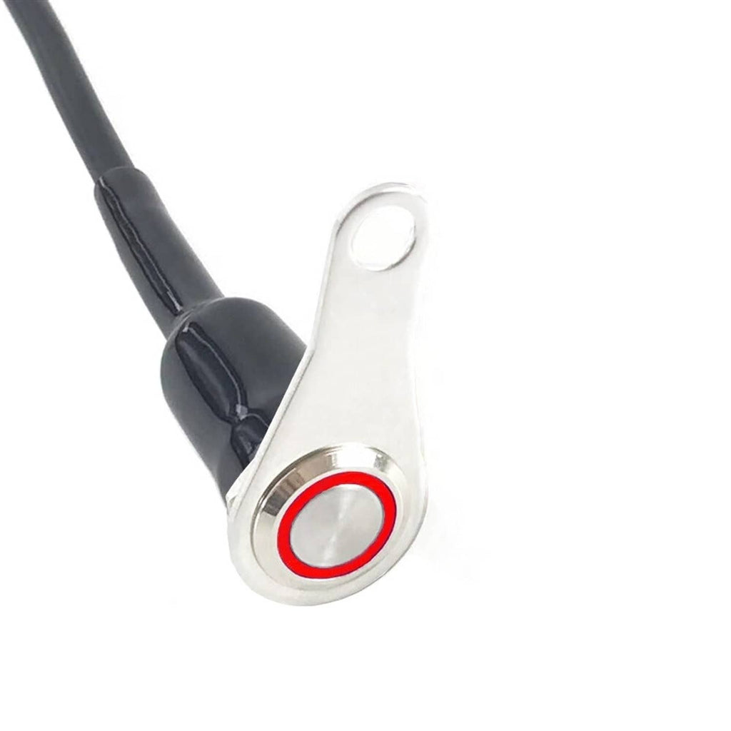 Stainless steel momentary LED switch with red ring illuminated push button