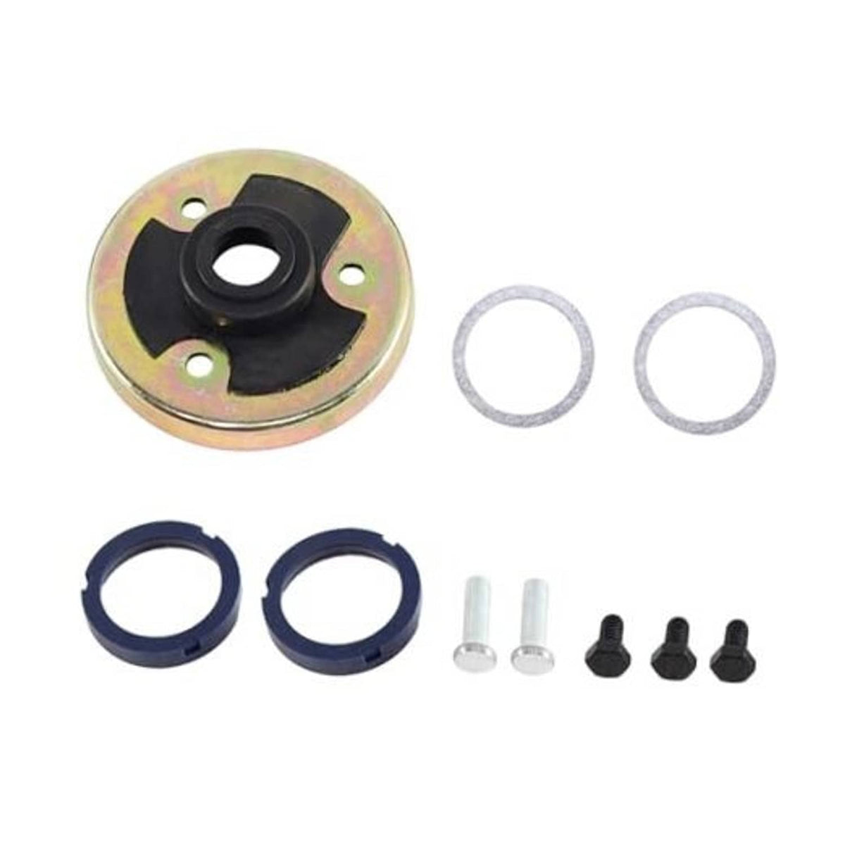 Manual shift re-build kit with steel plate, black bushing, 2 seals, and hardware set