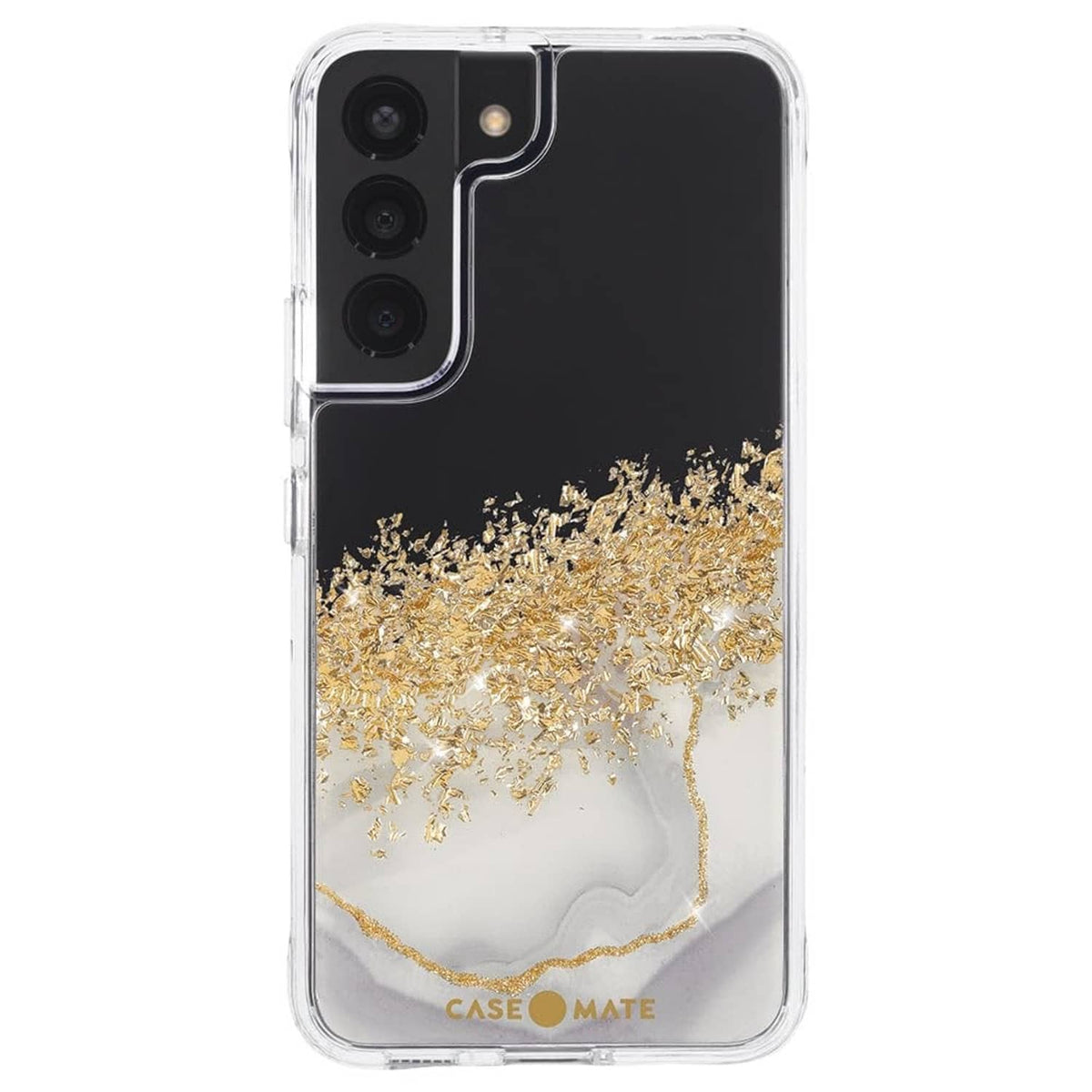 Karat marble phone case with gold fleck design for Samsung Galaxy S22, clear edges