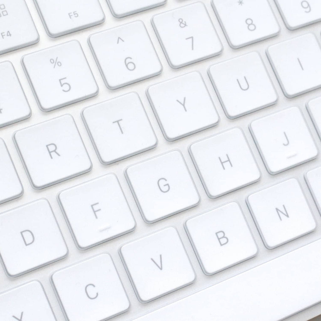 Close-up of transparent keyboard cover over letter keys
