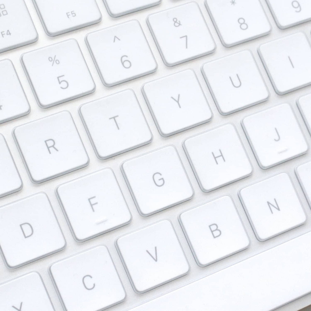 Close-up of transparent keyboard cover over letter keys