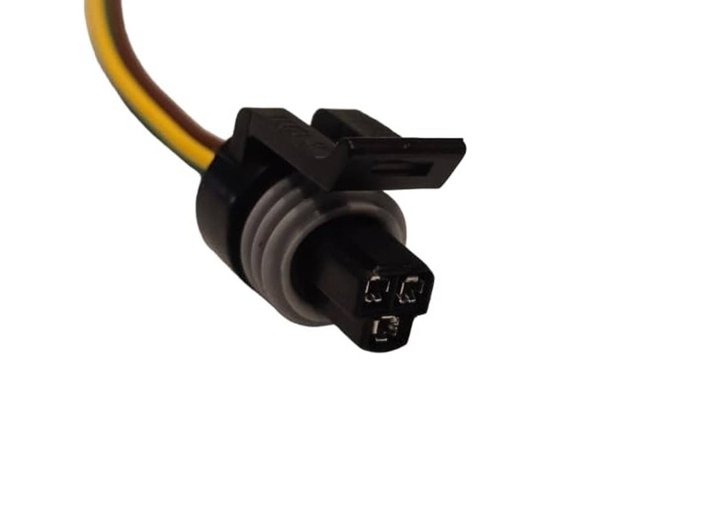 TPS connector plug end with black 3-pin socket and yellow wire lead