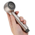 Pull-out sink sprayer head replacement, brushed nickel handheld with round aerator nozzle