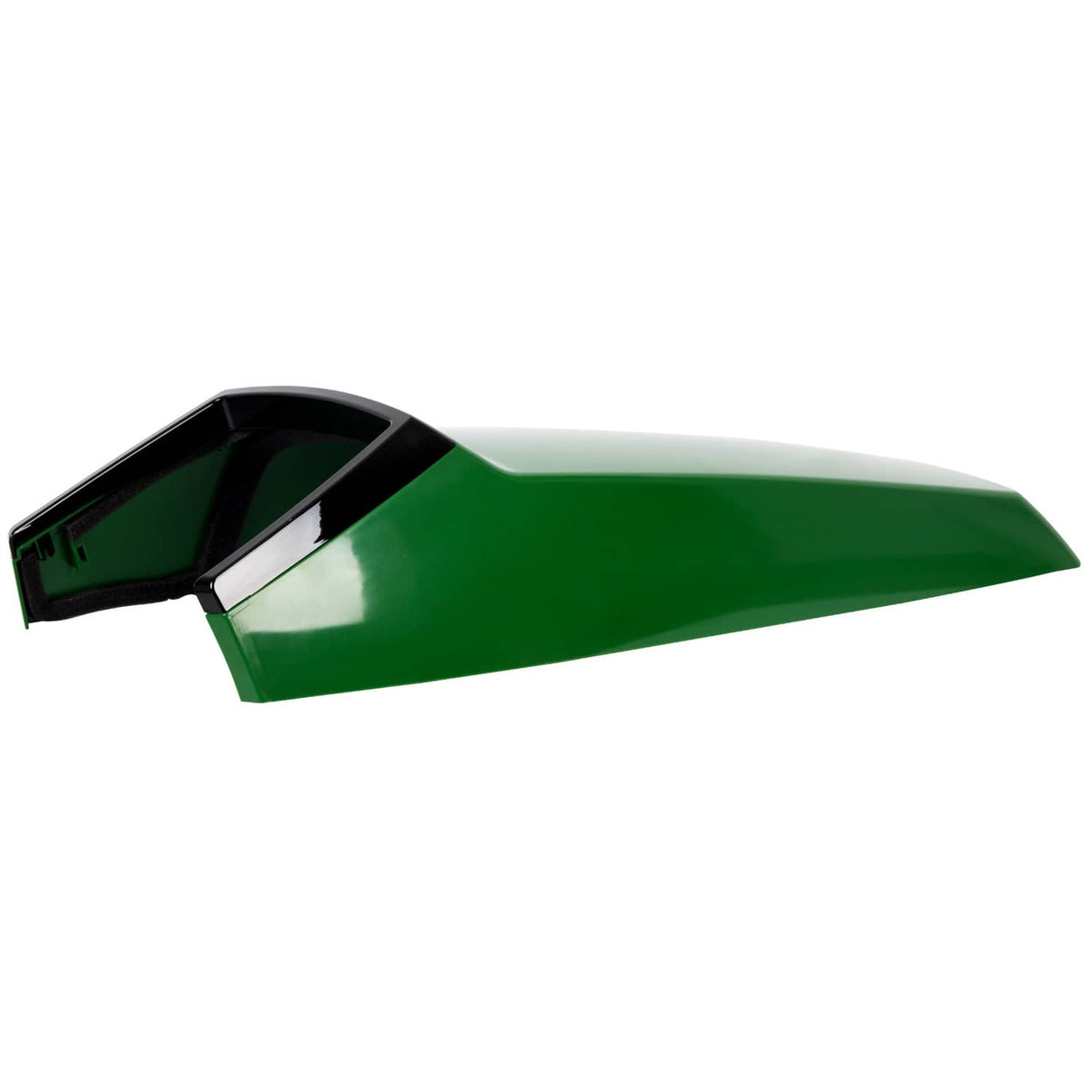 Green front upper hood with glossy black internal vent panel