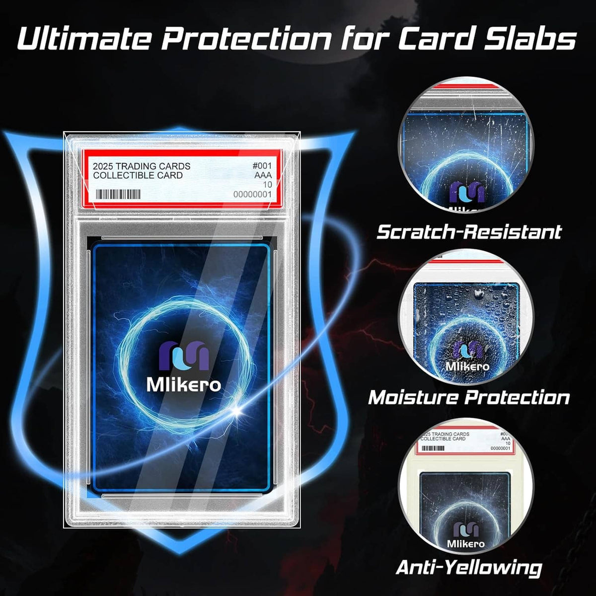 Graded card sleeves with scratch-resistant, moisture protection, and anti-yellowing