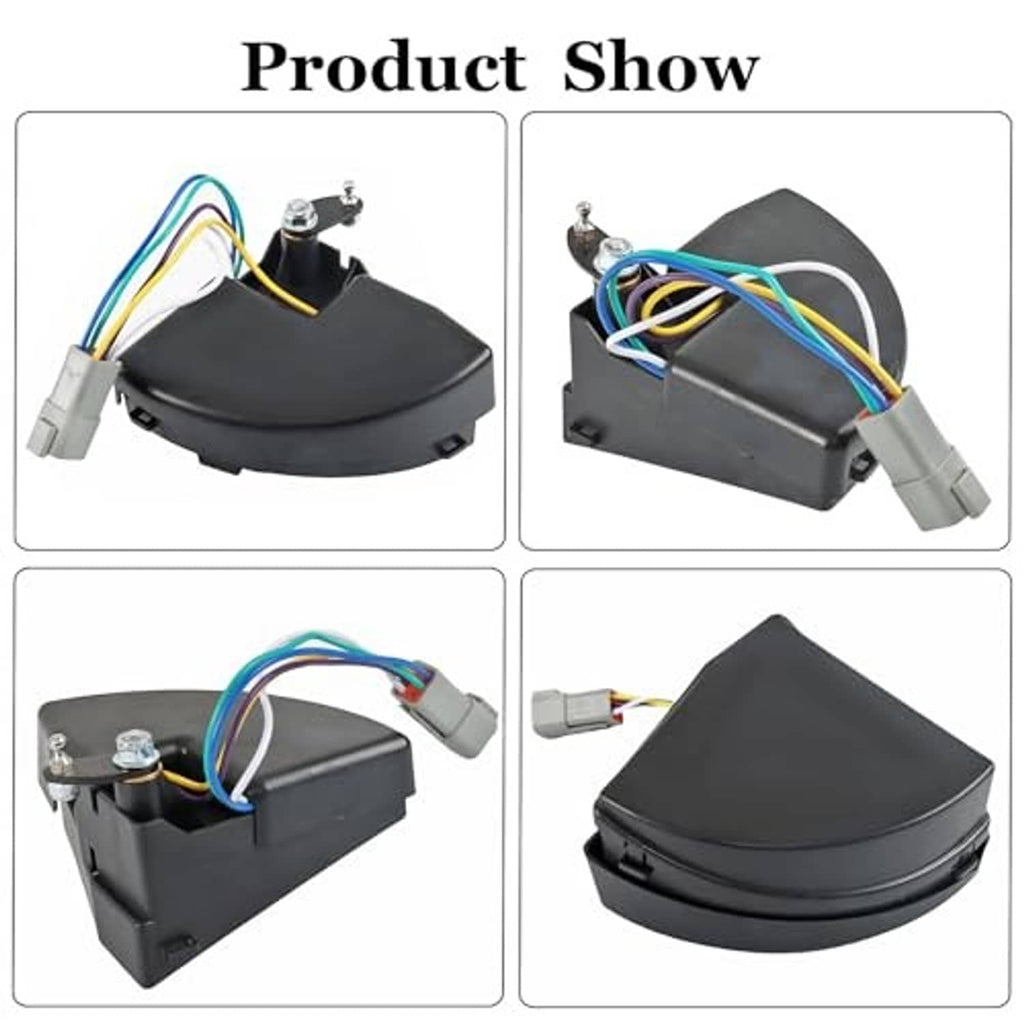 Black wiper switch replacement assembly with connected wire harness and mounting brackets.