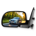 Black driver-side exterior mirror with clear glass, glossy housing.