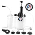 Manual brake pressure bleeder kit with 1L catch bottle, pressure gauge, hoses and adapters