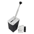 Forward-reverse golf cart shifter assembly with silver lever and black base