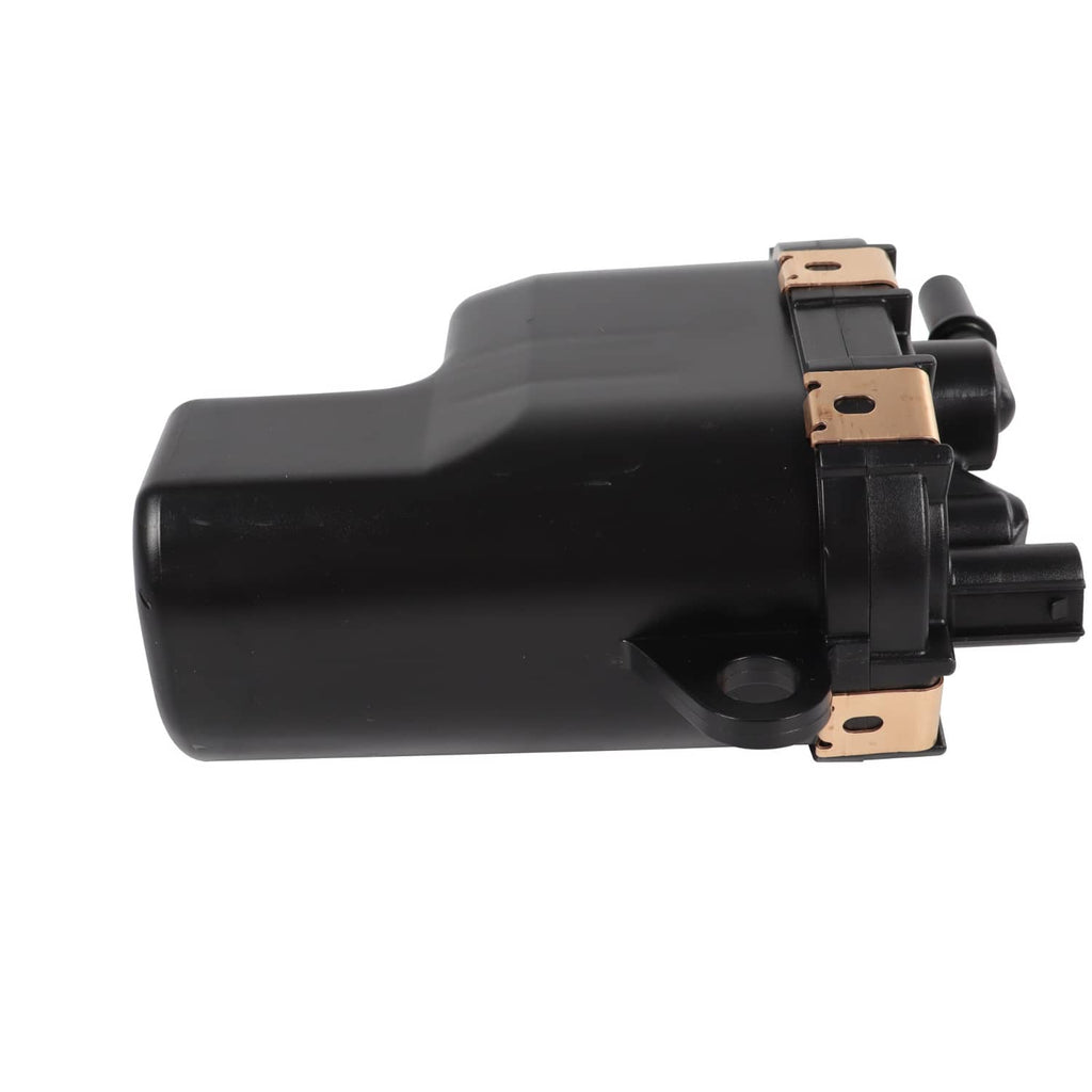 Black fuel pump module with side outlet and electrical connector contacts